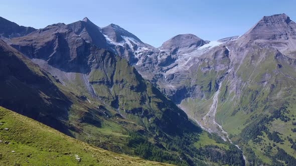 Fantastic Aerial View of Grossglockner Mountains in Austria