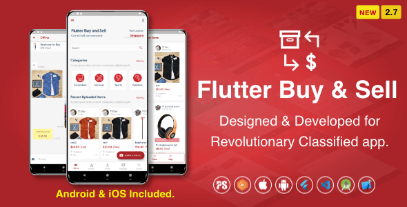 Flutter BuySell For iOS Android ( Olx, Mercari, Offerup, Carousell, Buy Sell, Classified ) ( 2.7 )