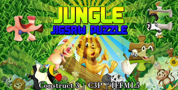 Jungle Jigsaw Puzzle Game (Construct 3 | C3P | HTML5)