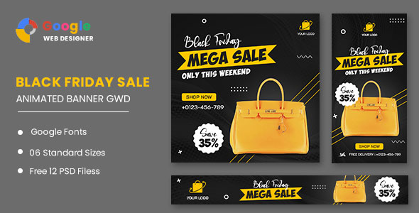 Black Friday Mega Sale HTML5 Banner Ads GWD
