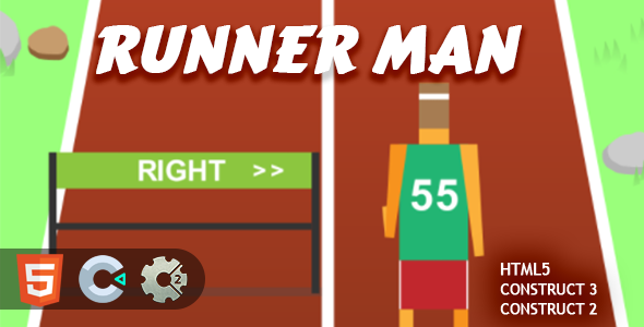 Runner Man HTML5 Construct 2/3 Game