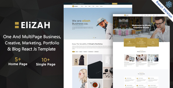 Elizah – Business And Corporate  React JS Responsive Website