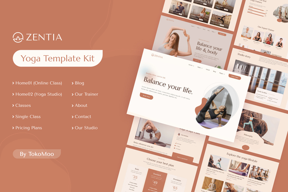 Zentia | Yoga Teacher & Studio Elementor Template Kit