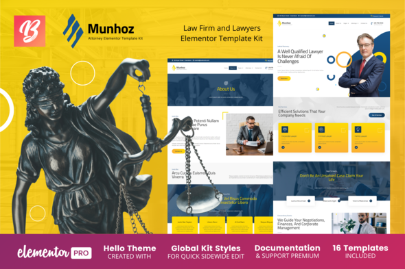 Munhoz - Law Firm & Attorneys Elementor Template Kit