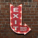 Vintage lighted exit sign - 3DOcean Item for Sale