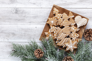 Homemade christmas gingerbread cookies on wooden table. / Photodune, Misc