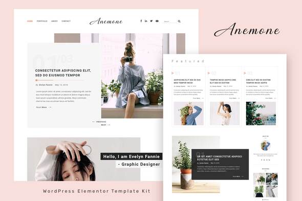 Anemone - Blog & Magazine Elementor Template Kit