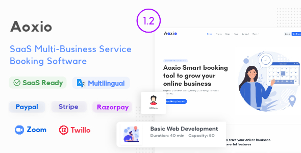 Aoxio - SaaS Multi-Business Service Booking Software