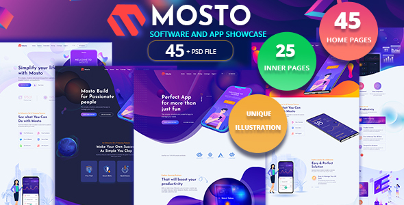 App Landing Pages PSD Template