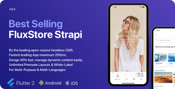 Fluxstore Strapi - Fastest Flutter App + Headless CMS Strapi