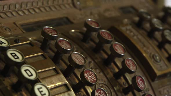 Panning view of old cash register