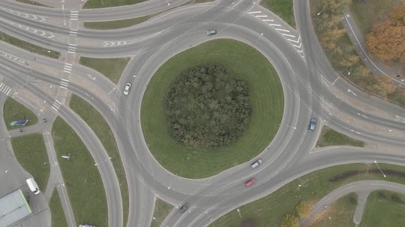 drone shot of the spinning ring road