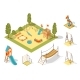 Isometric Playground Concept for Outdoor Family - GraphicRiver Item for Sale