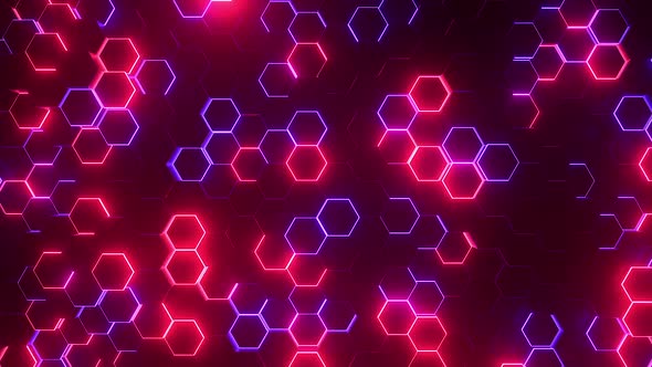 Hexagons Glowing Background 03