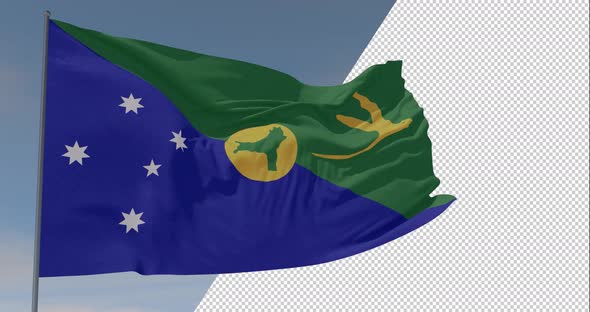 flag Christmas Island patriotism national freedom, seamless loop, alpha channel