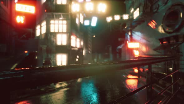 Neon Bokeh Lights at Rainy Night alt