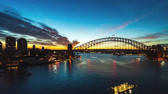 Sydney Harbour Bridge, Opera House and Luna Park at Sunrise