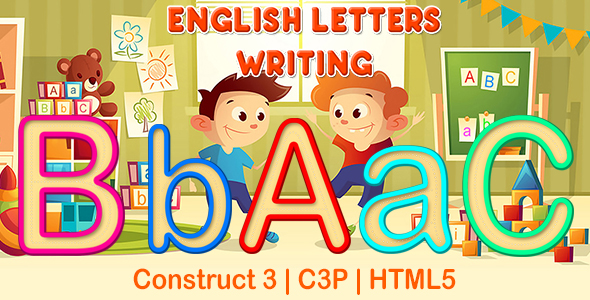 English Letters Writing App (Construct 3 | C3P | HTML5) Kids Educational Game