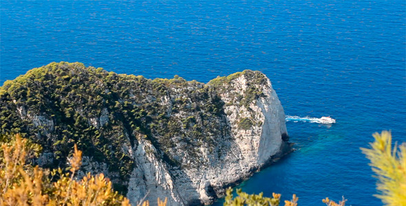 Boat In The Bay Navagio