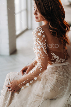 A luxurious bride in a wedding dress in the morning in her interior / Photodune, Misc