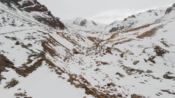 Aerial Landscape of Beautiful Winter Mountains