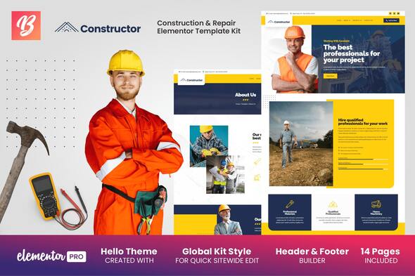 Constructor - Construction & Repair Elementor Template Kit