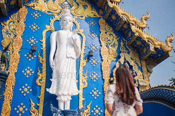 at Wat Rong Suea Ten, The blue temple in Chiang Rai, Thailand