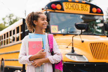 African-american girl teenager pupil student preparing to go to school / Photodune, Misc