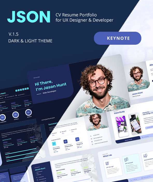 JSON - Keynote CV Resume Portfolio for UX Designer & Developer.