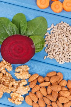 Nutritious different ingredients containing vitamin B7, natural minerals and fiber / Photodune, Misc