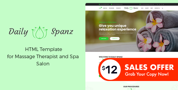 Daily Spanz – HTML Template for Massage Therapist and Spa Salon