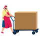 Man Pushing Cart with Box - GraphicRiver Item for Sale
