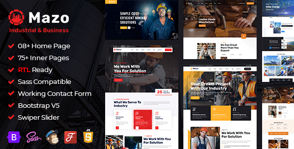 Mazo - Industrial & Factory HTML Template / Themeforest, Site templates, Corporate, Business