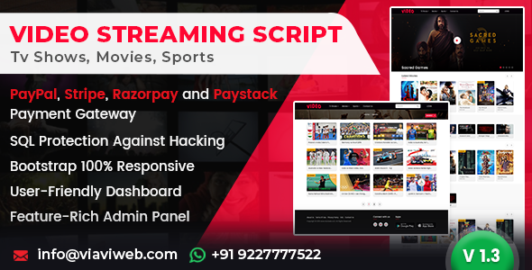 Video Streaming Portal (TV Shows, Movies, Sports, Videos Streaming, Live TV)