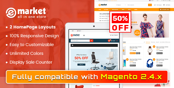 eMarket - Responsywny motyw Magento 2 SuperShop