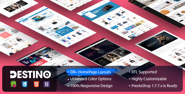Destino - motyw PrestaShop 1.7.x w sklepie internetowym / cyfrowym