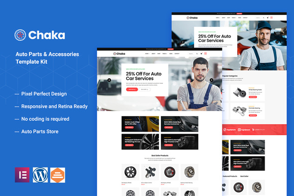 Chakta - Auto Parts Store & Accessories Elementor Template Kit