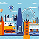 London City Colorful Flat Design Style - GraphicRiver Item for Sale
