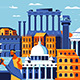 Rome City Colorful Flat Design Style - GraphicRiver Item for Sale