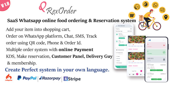 QrexOrder - SaaS WhatsApp Online ordering / Restaurant management / Reservation system