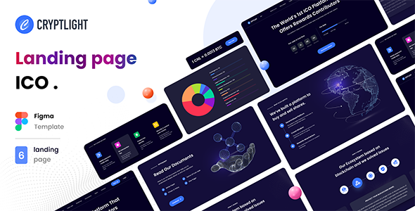 Cryptlight – ICO Landing Page Figma Template