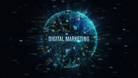Digital Marketing Digital Globe Earth 4K