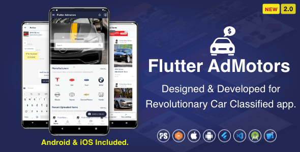 Flutter AdMotors For Car Classified BuySell iOS and Android App with Chat ( 2.0 )