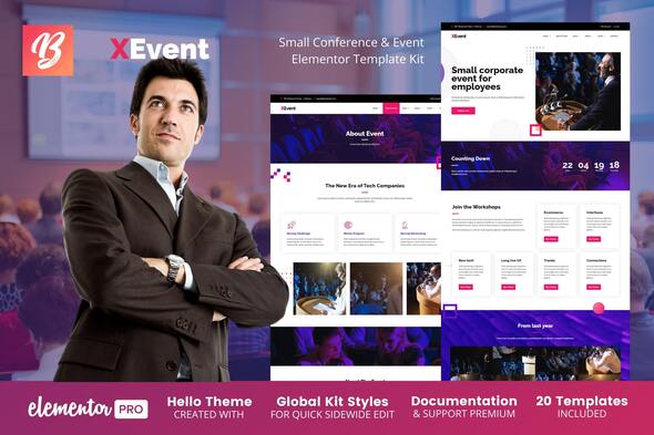 XEvent - Small Conference & Event Elementor Template Kit