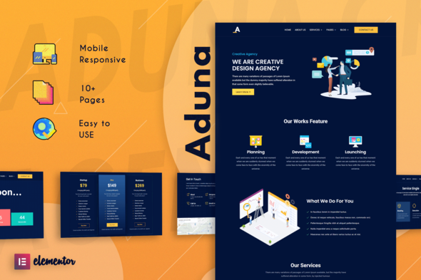 Aduna – Creative Agency Elementor Template Kit