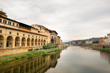 The Uffizi Gallery and the Arno River taken from the Ponte Vecchio bridge on the Arno River in / Photodune, Misc