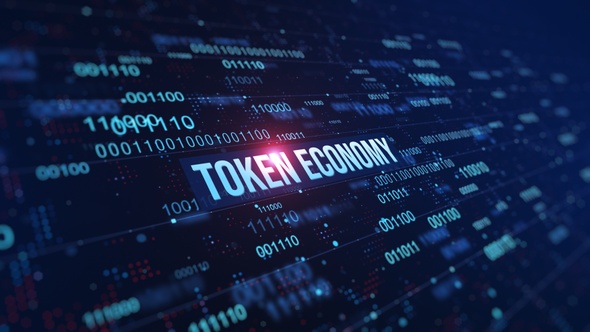 Token Economy Digital Binary Code Background