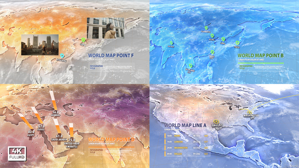 World Map Pack / Videohive, After effects project files, Elements, Backgrounds, Miscellaneous