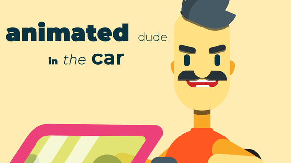 Animated dude in the car