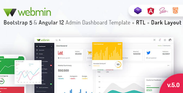 Webmin - Bootstrap 5 & Angular 12 Admin Dashboard Template